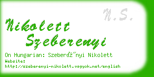 nikolett szeberenyi business card